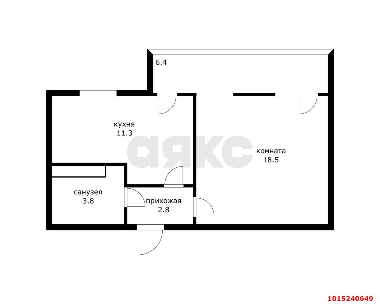 Фото №8: 1-комнатная квартира 42 м² - Краснодар, ЖК Калинино Парк, ул. имени В.М. Комарова, 21/1к2
