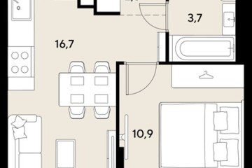 Фото №1: 1-комнатная квартира 35 м² - Краснодар, мкр. Прикубанский внутригородской округ, 
