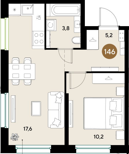 Фото №1: 1-комнатная квартира 36 м² - Краснодар, мкр. Прикубанский внутригородской округ