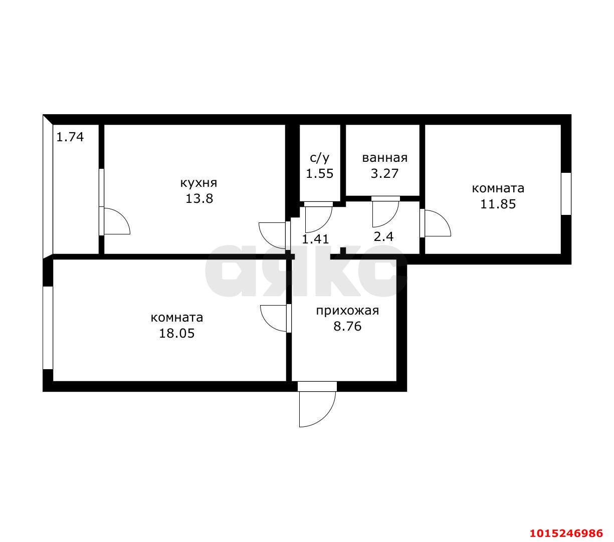 Фото №12: 2-комнатная квартира 63 м² - Краснодар, Пашковский, ул. Ярославского, 70