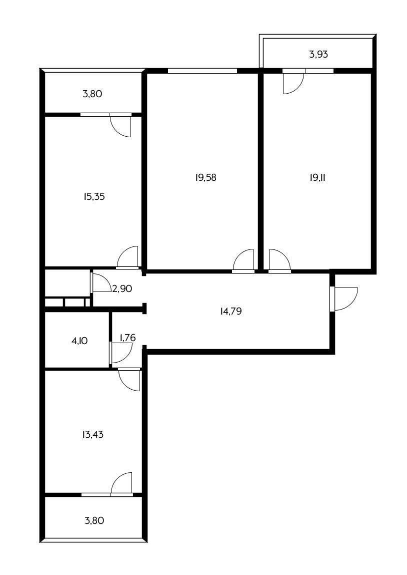 Фото №19: 3-комнатная квартира 92 м² - Краснодар, Западный внутригородской округ, мкр. Юбилейный, ул. Думенко, 33