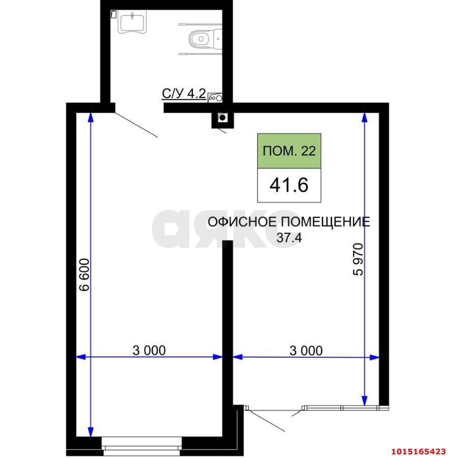 Фото №5: Торговое помещение 42 м² - Краснодар, жилой комплекс Дыхание, ул. Лётчика Позднякова, 2к25