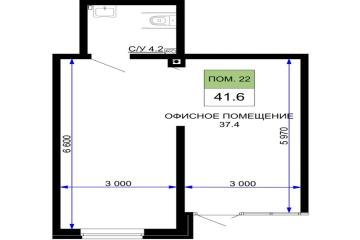 Фото №5: Коммерция 41 м² - Краснодар, мкр. жилой комплекс Дыхание, ул. Лётчика Позднякова, 2к25