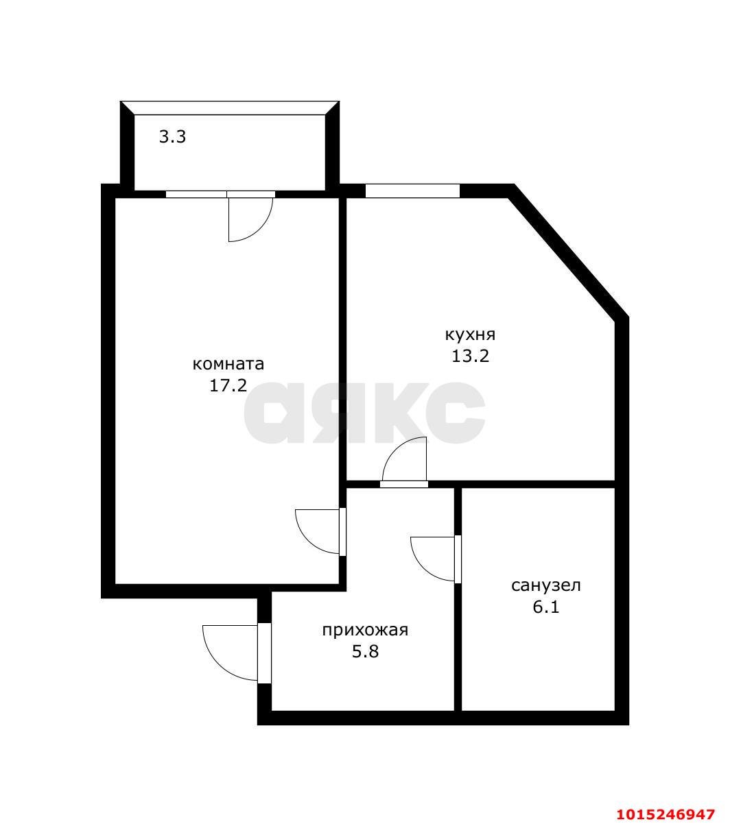 Фото №8: 1-комнатная квартира 45 м² - Краснодар, Музыкальный, ул. имени Дунаевского И.И., 5