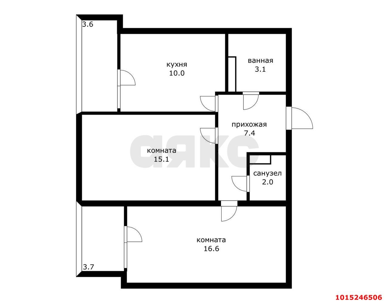 Фото №12: 2-комнатная квартира 62 м² - Краснодар, Светлоград, ул. Красных Партизан, 1/4к7