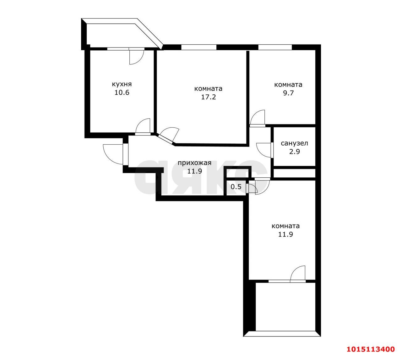 Фото №19: 3-комнатная квартира 64 м² - Краснодар, Юбилейный, мкр. Западный внутригородской округ, пр-кт Чекистов, 42