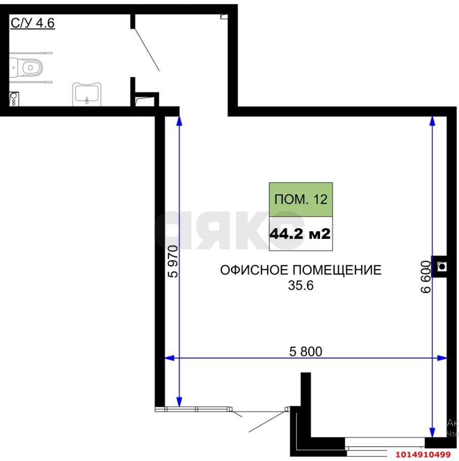 Фото №4: Торговое помещение 45 м² - Краснодар, жилой комплекс Дыхание, ул. Лётчика Позднякова, 2к23