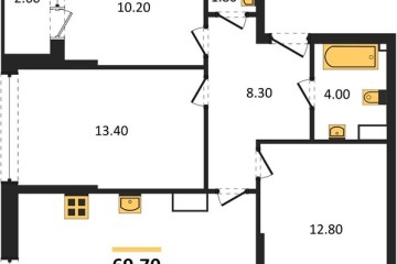 Фото №1: 3-комнатная квартира 69 м² - Краснодар, мкр. Догма Парк, 