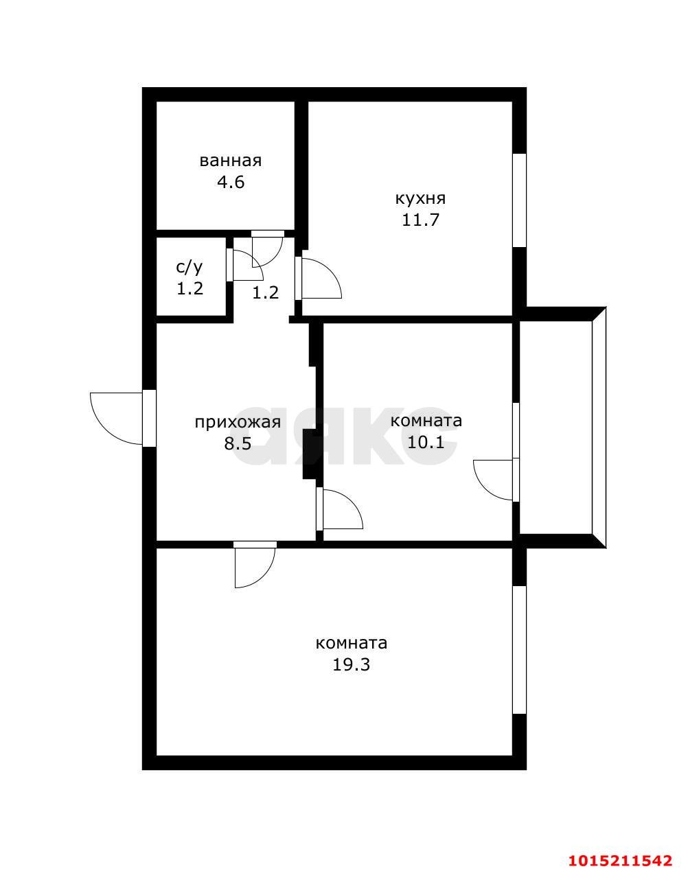 Фото №13: 2-комнатная квартира 56 м² - Краснодар, Завод Измерительных Приборов, ул. Зиповская, 41