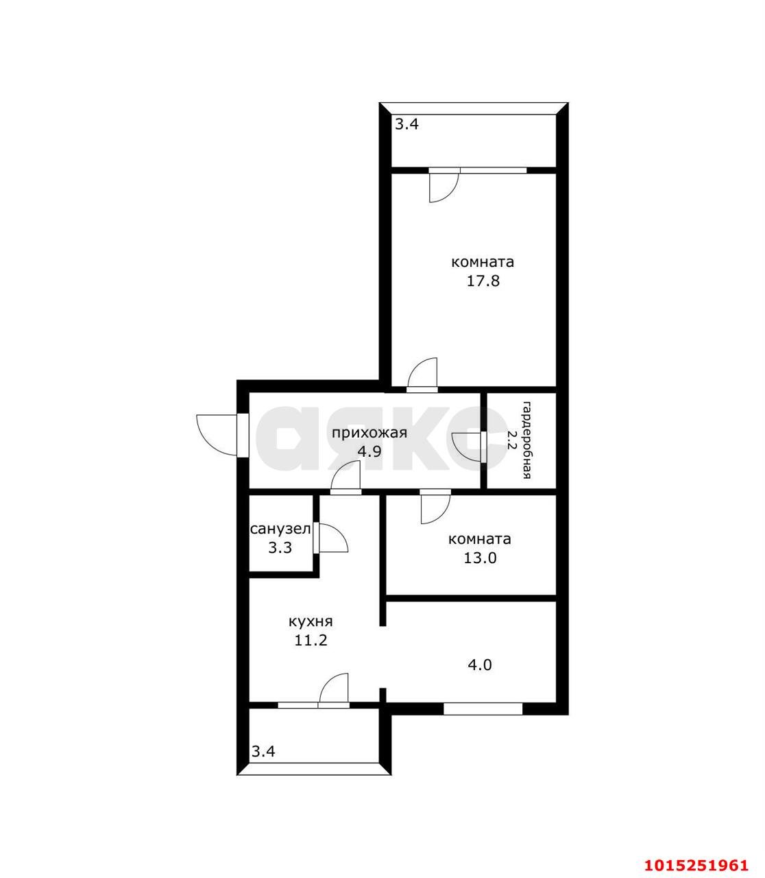 Фото №13: 2-комнатная квартира 64 м² - Российский, мкр. Прикубанский внутригородской округ, ул. Куликова Поля, 5