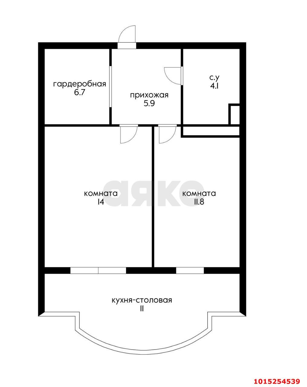 Фото №15: 1-комнатная квартира 42 м² - Краснодар, Прикубанский внутригородской округ, мкр. Репино, пр-д Репина, 1/2к2