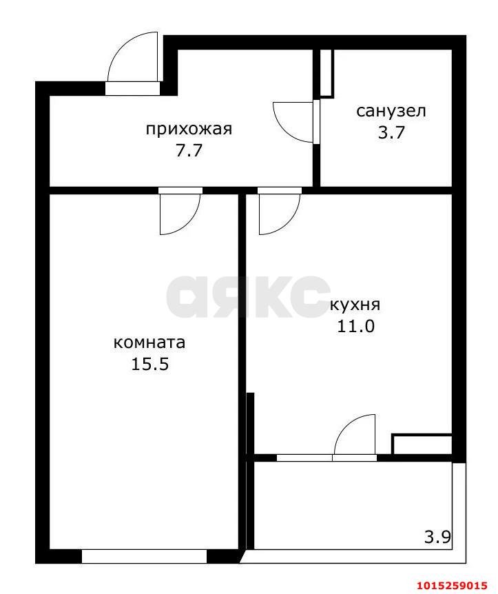 Фото №19: 1-комнатная квартира 41 м² - Краснодар, Россинского, ул. Командорская, 8