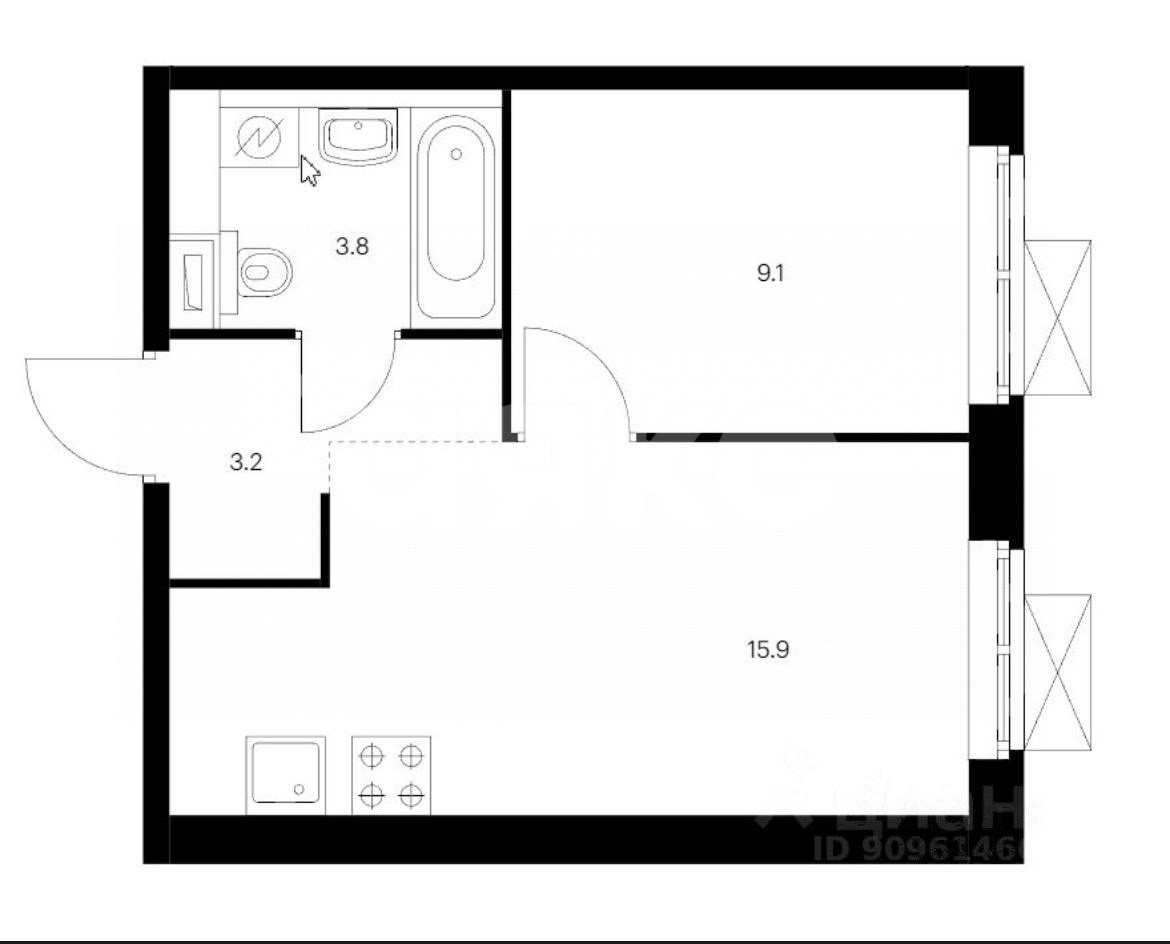Фото №13: 1-комнатная квартира 31 м² - Москва, жилой комплекс Кольская 8, ул. Кольская, 8к2