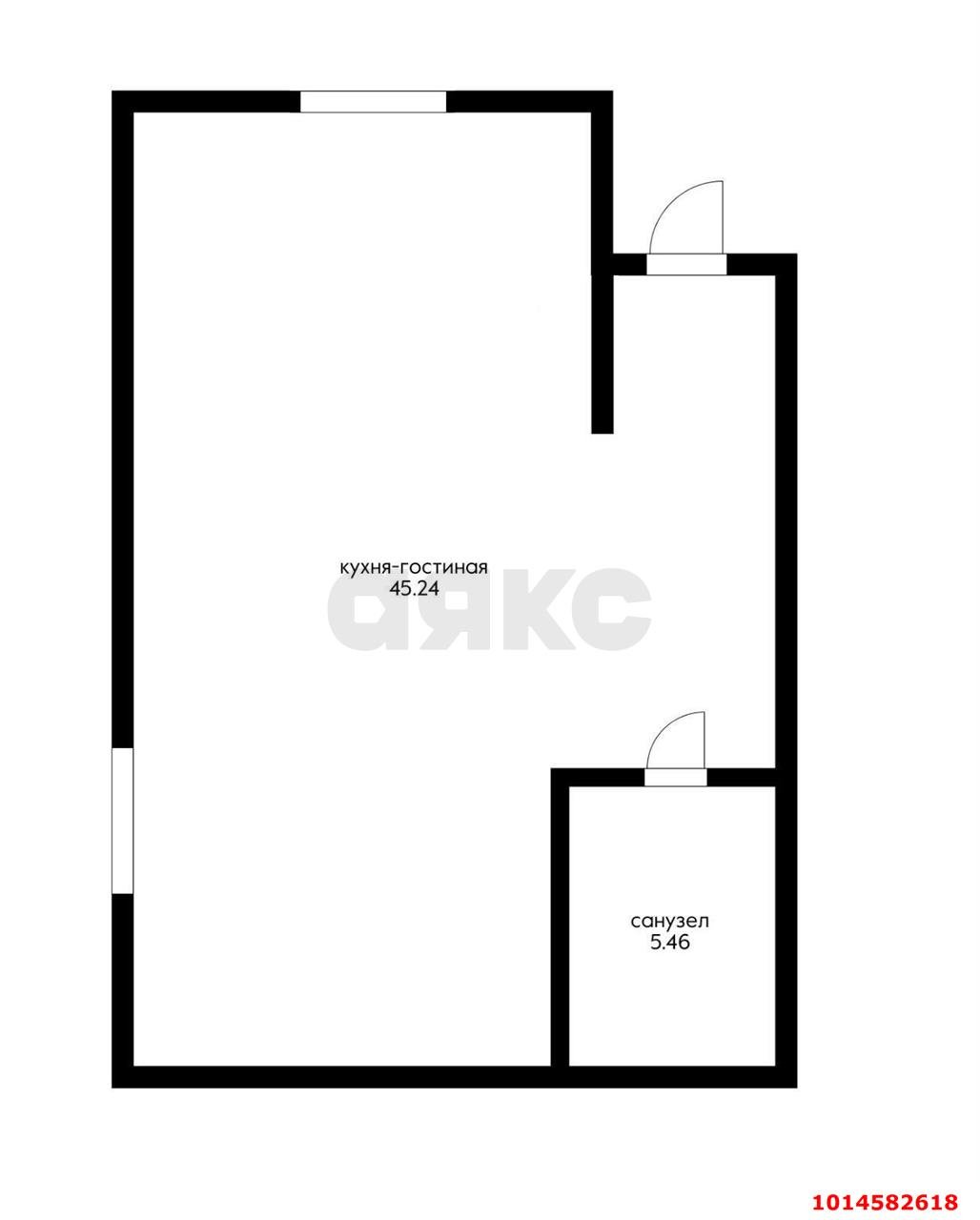 Фото №2: 1-комнатная квартира 44 м² - Краснодар, Прикубанский внутригородской округ, мкр. Сады Калинина, ул. Народная, 32А
