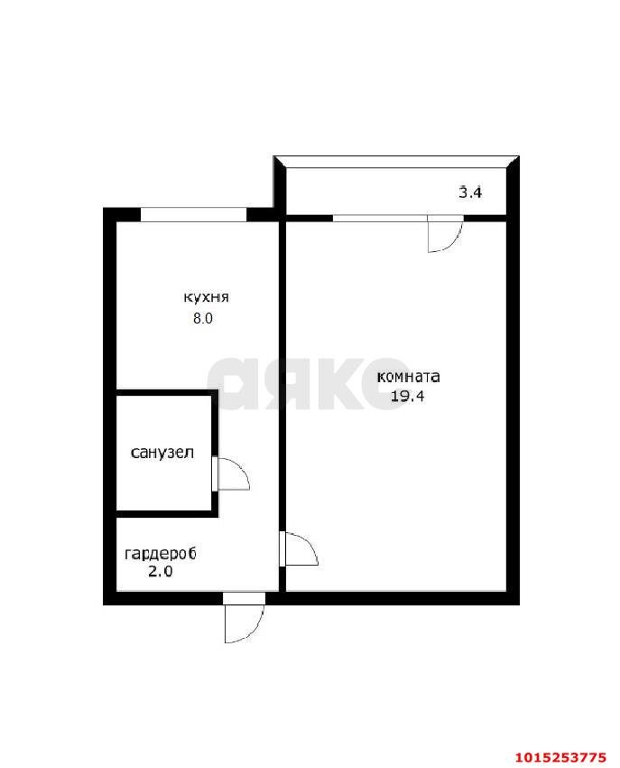 Фото №8: 1-комнатная квартира 36 м² - Краснодар, ул. Уральская, 150