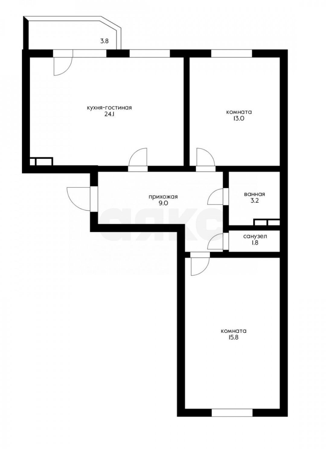 Фото №13: 2-комнатная квартира 75 м² - Краснодар, Прикубанский внутригородской округ, мкр. Достояние, ул. им. Мурата Ахеджака, 10А
