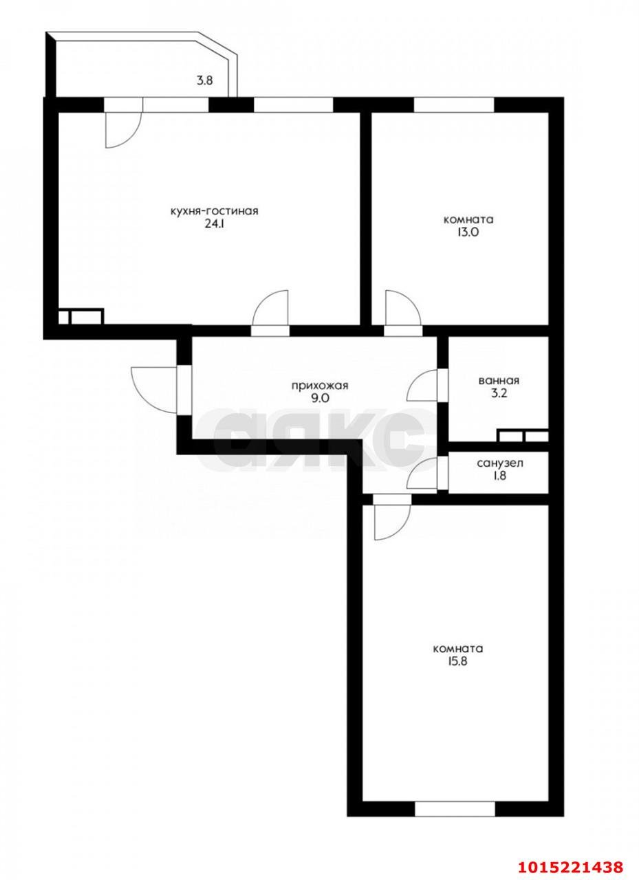 Фото №13: 2-комнатная квартира 75 м² - Краснодар, Достояние, ул. им. Мурата Ахеджака, 10А