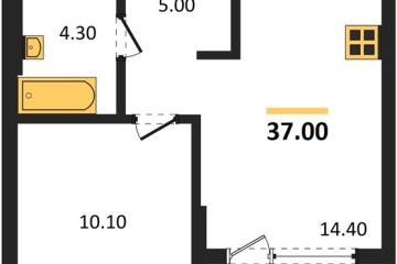 Фото №1: 1-комнатная квартира 37 м² - Краснодар, мкр. жилой комплекс Самолёт-7, 