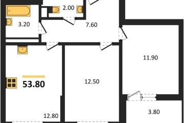 Фото №1: 2-комнатная квартира 53 м² - Краснодар, мкр. Прикубанский внутригородской округ, 