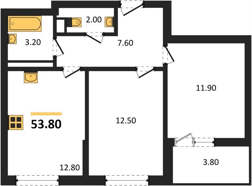 Фото №1: 2-комнатная квартира 53 м² - Краснодар, мкр. Прикубанский внутригородской округ