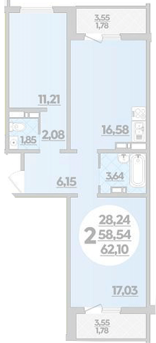 Фото №1: 2-комнатная квартира 62 м² - Крымск, мкр. Надежда