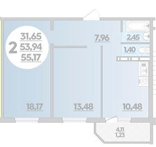 Фото №1: 2-комнатная квартира 55 м² - Крымск, Надежда