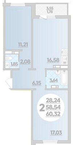 Фото №1: 2-комнатная квартира 60 м² - Крымск, мкр. Надежда