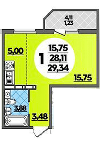 Фото №1: Студия 29 м² - Крымск, Надежда
