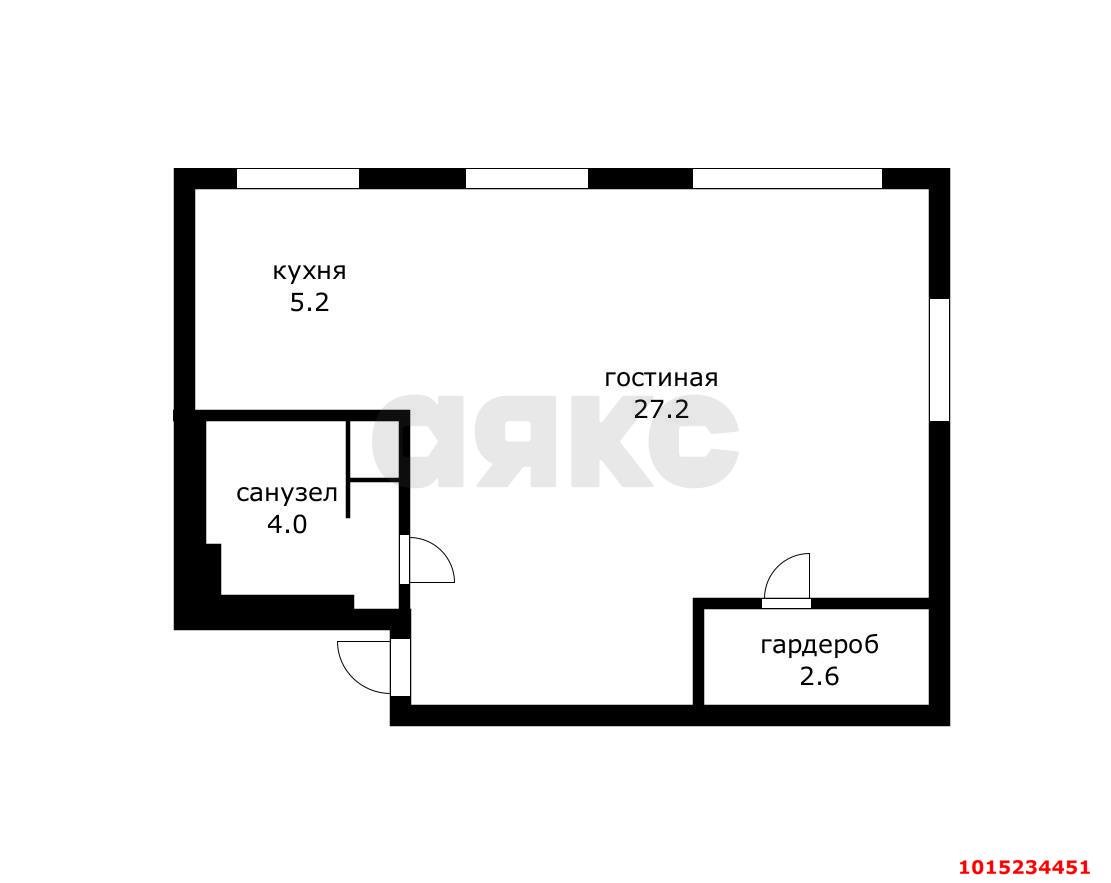 Фото №6: 1-комнатная квартира 41 м² - Краснодар, Черёмушки, ул. Бургасская, 4