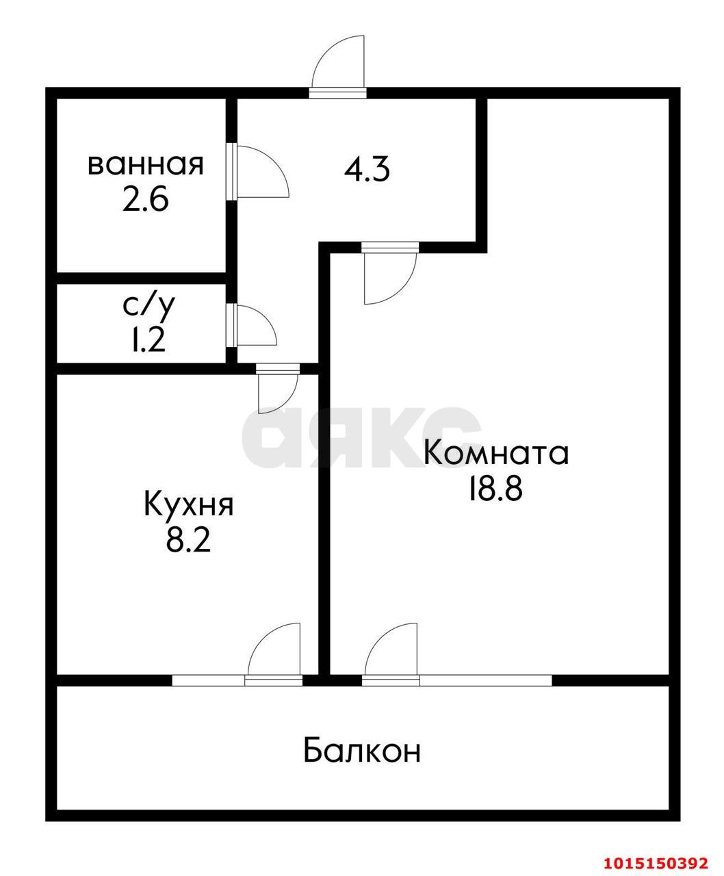 Фото №11: 1-комнатная квартира 35 м² - Краснодар, Черёмушки, ул. Стасова, 119