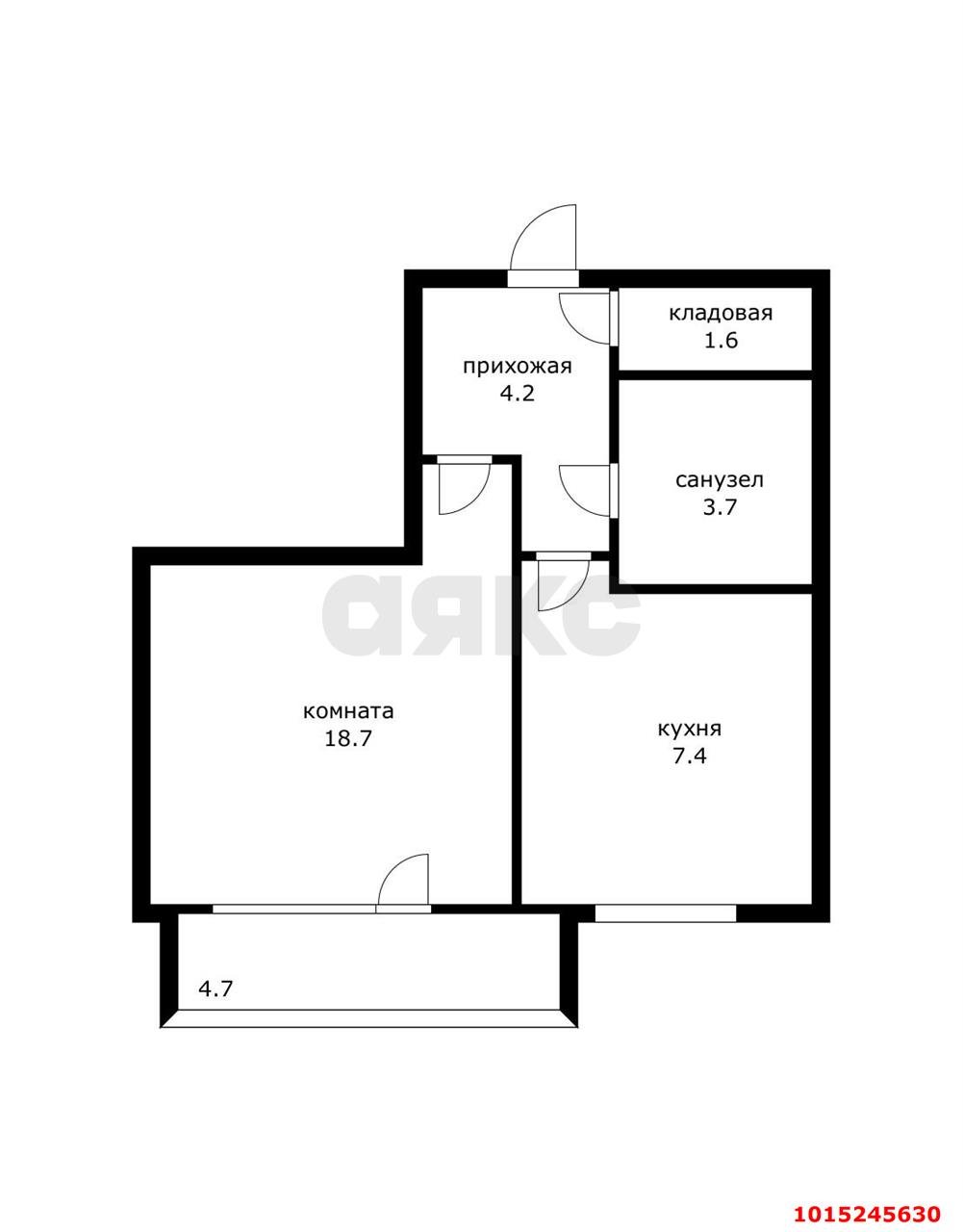 Фото №7: 1-комнатная квартира 35 м² - Краснодар, Центральный, ул. Володарского, 10