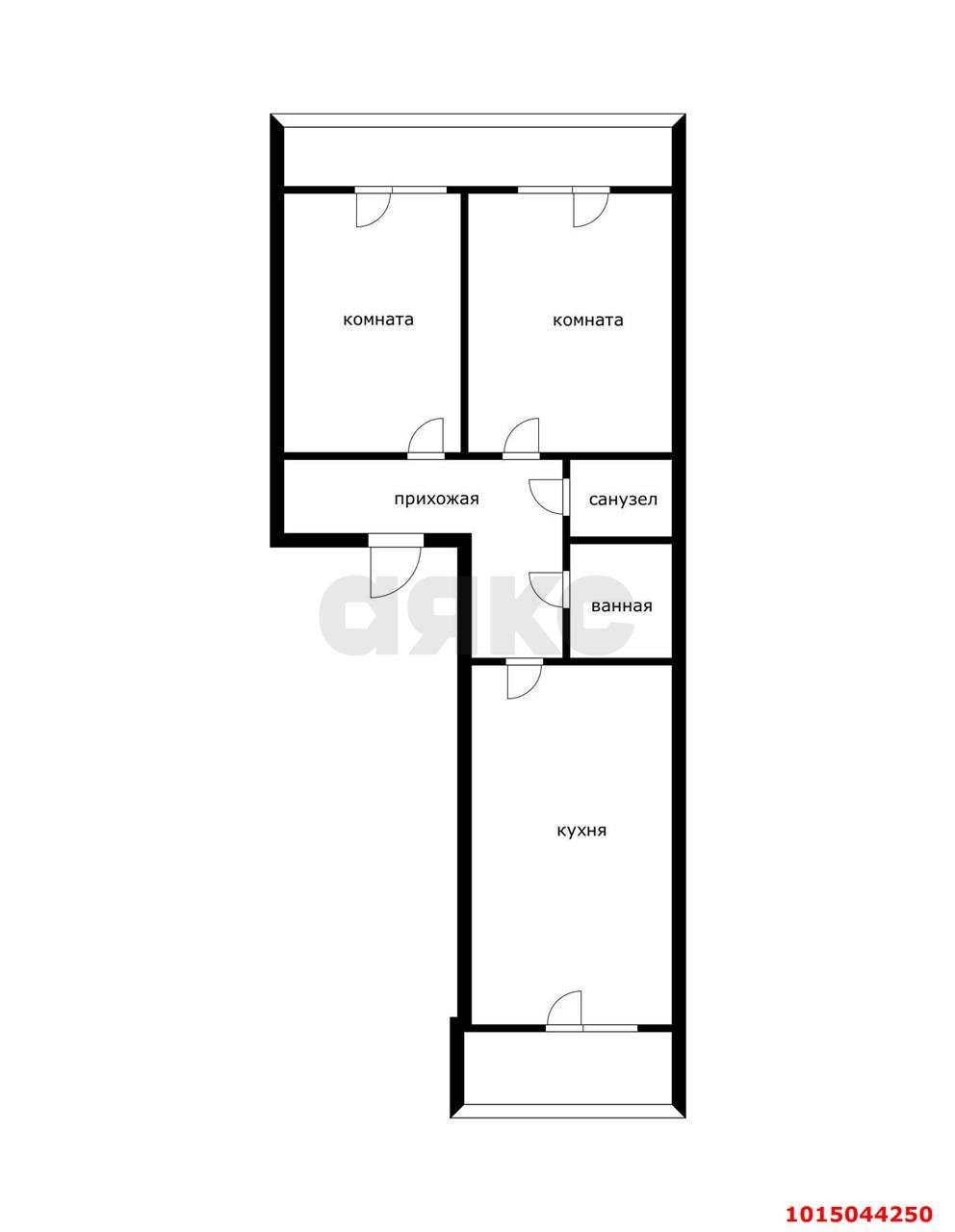 Фото №3: 2-комнатная квартира 61 м² - Краснодар, мкр. Прикубанский внутригородской округ, ул. имени В.М. Комарова, 106Бк4
