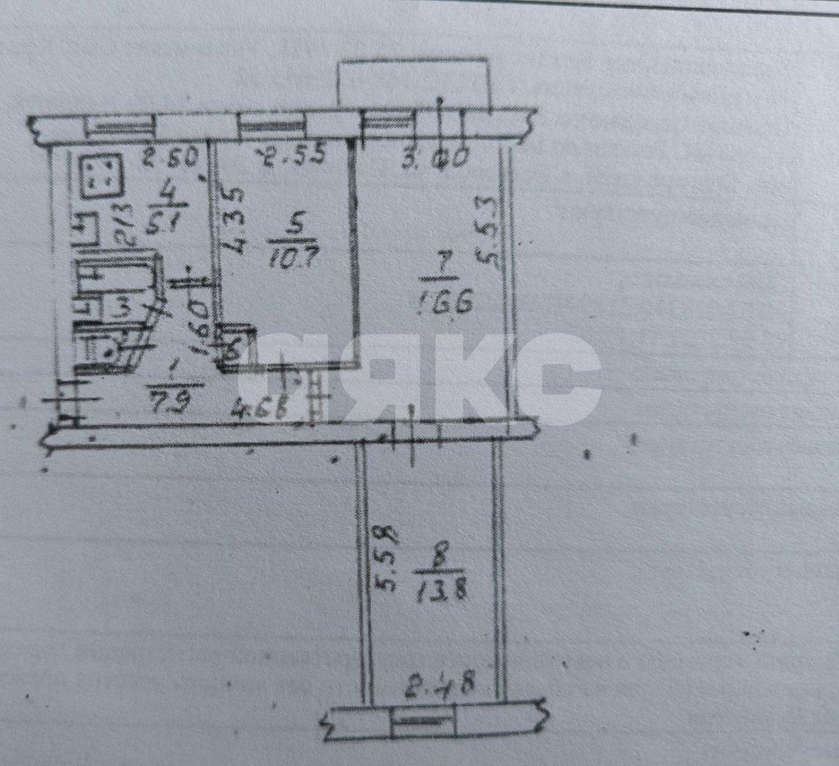 Фото №16: 3-комнатная квартира 58 м² - Симферополь, Центральный, ул. Залесская, 68