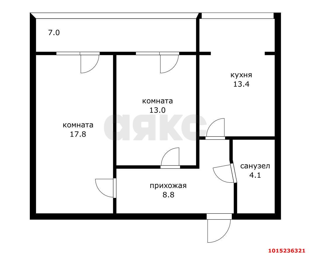 Фото №15: 2-комнатная квартира 64 м² - Краснодар, Музыкальный, ул. имени Сергея Есенина, 84