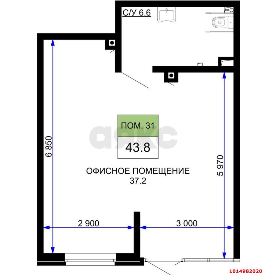 Фото №4: Коммерция 43 м² - Краснодар, Прикубанский внутригородской округ, мкр. жилой комплекс Дыхание, ул. Лётчика Позднякова, 2к25