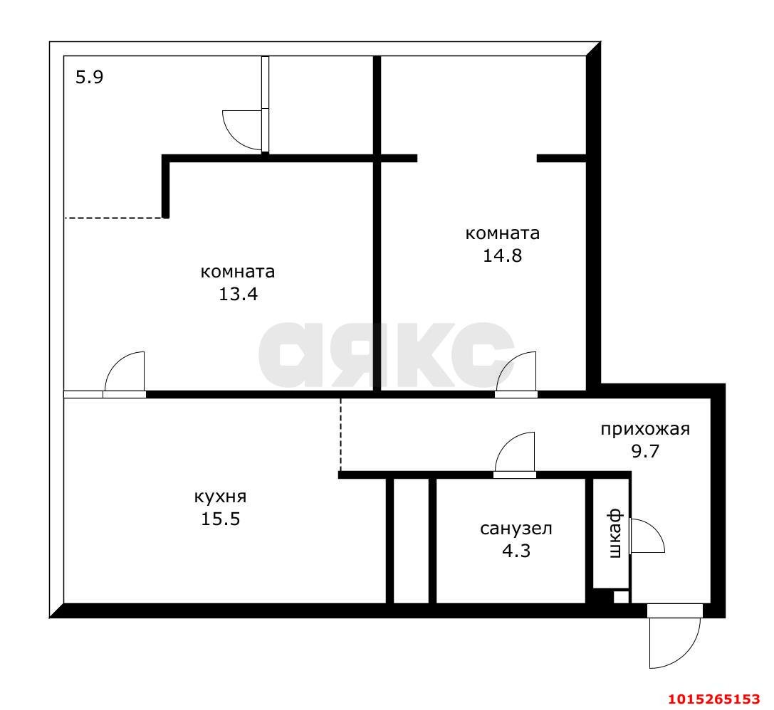 Фото №13: 2-комнатная квартира 65 м² - Краснодар, Солнечный, ул. Архитектора Ишунина, 7/1к2
