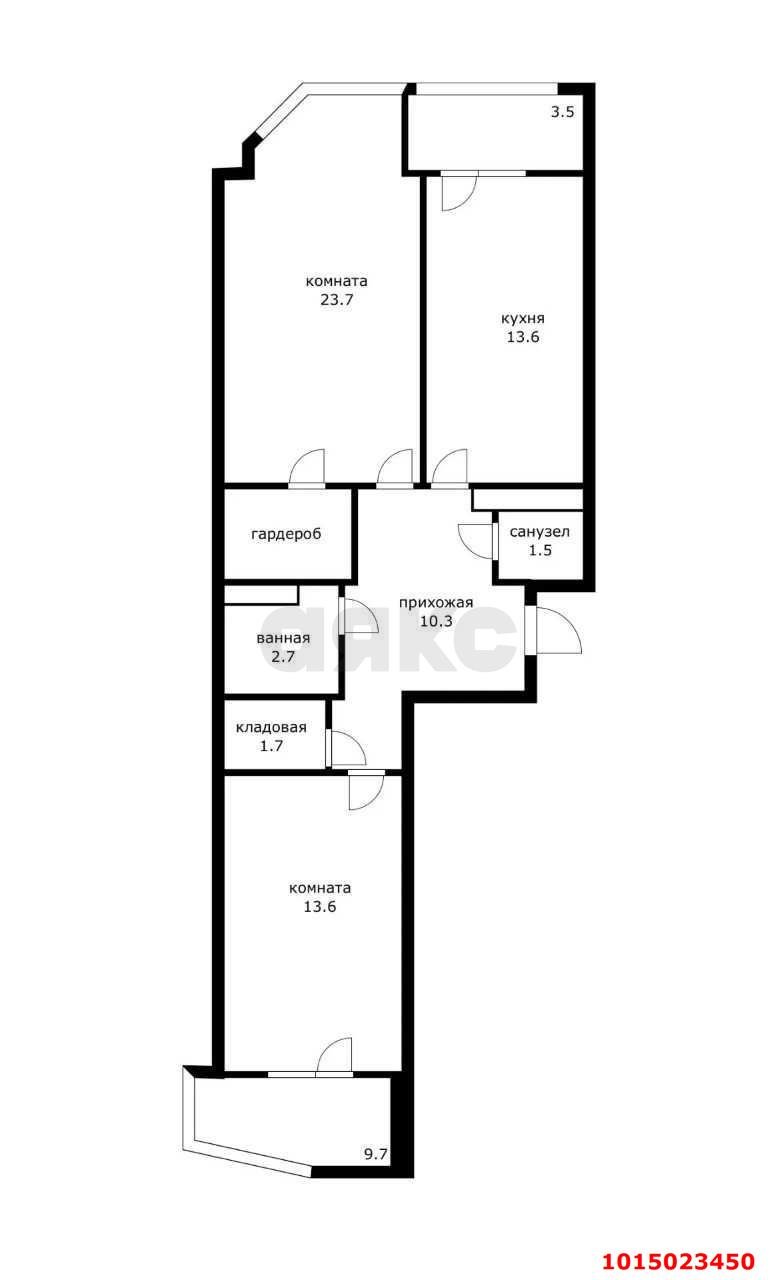 Фото №17: 2-комнатная квартира 70 м² - Краснодар, Прикубанский внутригородской округ, мкр. 9-й километр, пр-д Репина, 5