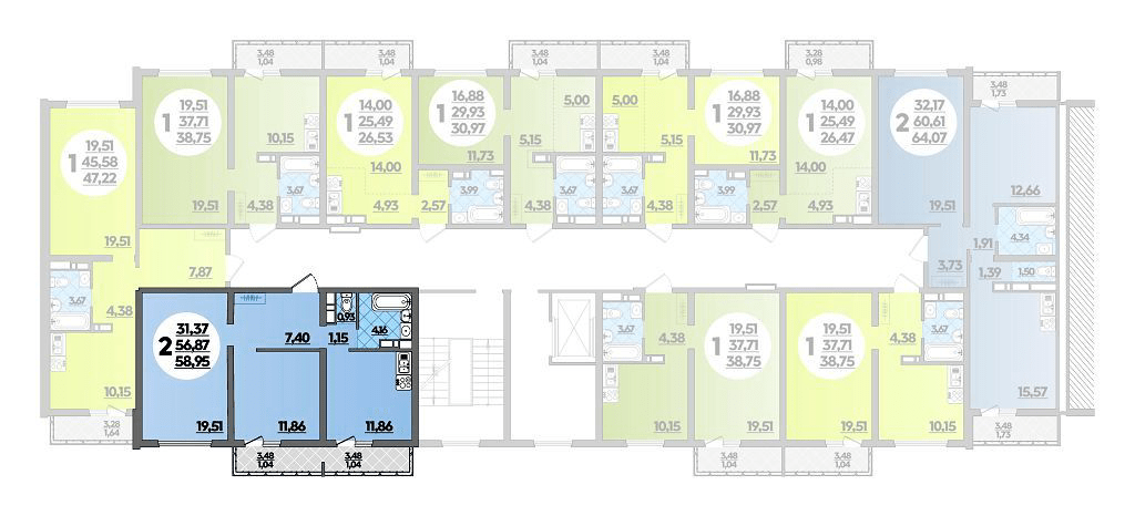 Фото №8: 2-комнатная квартира 58 м² - Майкоп, ул. Михайлова, 7