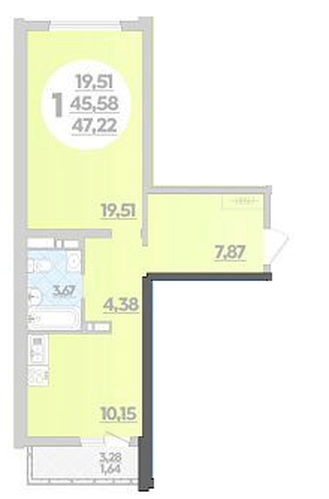 Фото №1: 1-комнатная квартира 47 м² - Майкоп, ул. Михайлова, 7