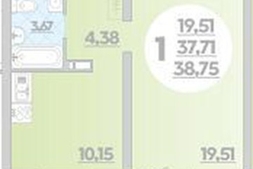 Фото №1: 1-комнатная квартира 38 м² - Майкоп, ул. Михайлова, 7