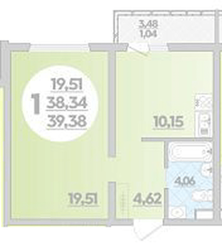 Фото №1: 1-комнатная квартира 39 м² - Майкоп, ул. Михайлова, 7