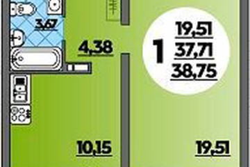 Фото №1: 1-комнатная квартира 38 м² - Майкоп, ул. Михайлова, 7