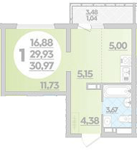 Фото №1: 1-комнатная квартира 30 м² - Майкоп, ул. Михайлова, 7