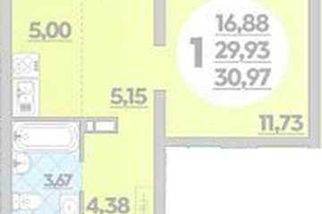 Фото №1: 1-комнатная квартира 30 м² - Майкоп, ул. Михайлова, 7