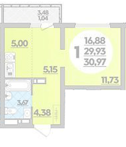 Фото №1: 1-комнатная квартира 30 м² - Майкоп, ул. Михайлова, 7