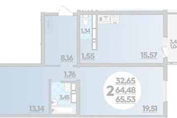 Фото №1: 2-комнатная квартира 65 м² - Майкоп, ул. Михайлова, 7