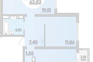 Фото №1: 2-комнатная квартира 62 м² - Майкоп, ул. Михайлова, 7