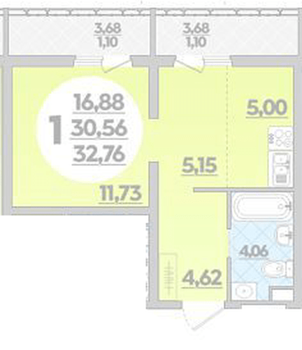 Фото №1: 1-комнатная квартира 32 м² - Майкоп, ул. Михайлова, 7
