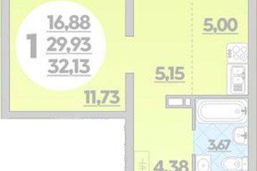 Фото №1: 1-комнатная квартира 32 м² - Майкоп, ул. Михайлова, 7