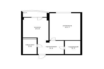 Фото №2: 1-комнатная квартира 59 м² - Краснодар, мкр. Центральный, ул. Кубанская набережная, 31/1